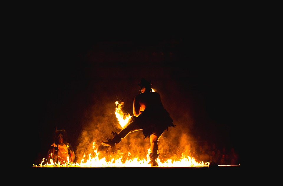 tribal fire dancer